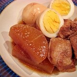 圧力なべで豚のバラ肉の煮つけ（角煮）♪